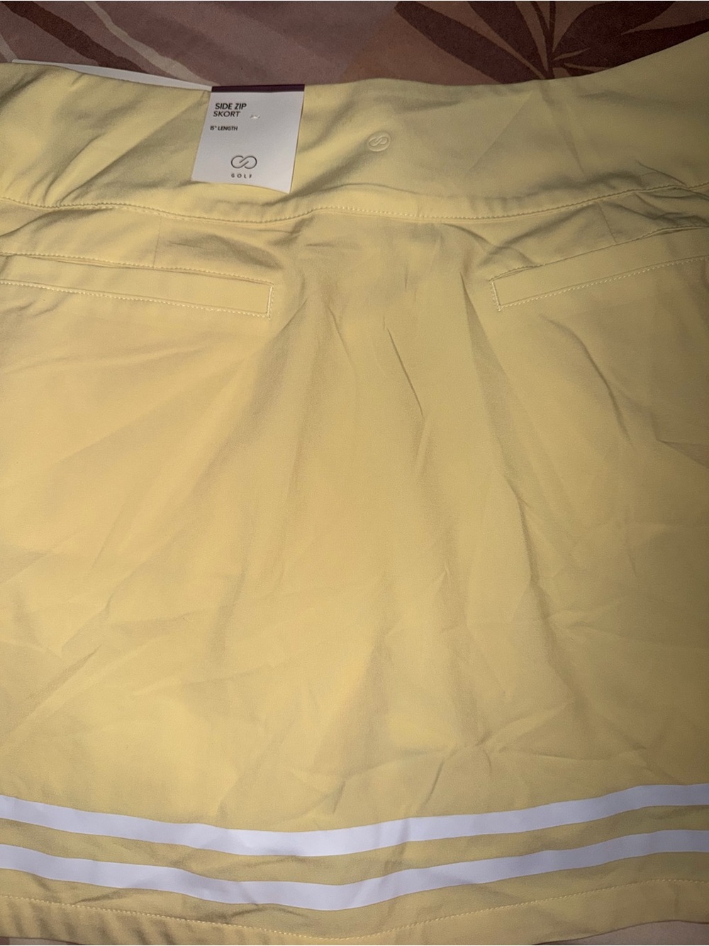 CALIA by Carrie Underwood Pale Yellow Pleated Tennis Skort - Picture 7 of 14